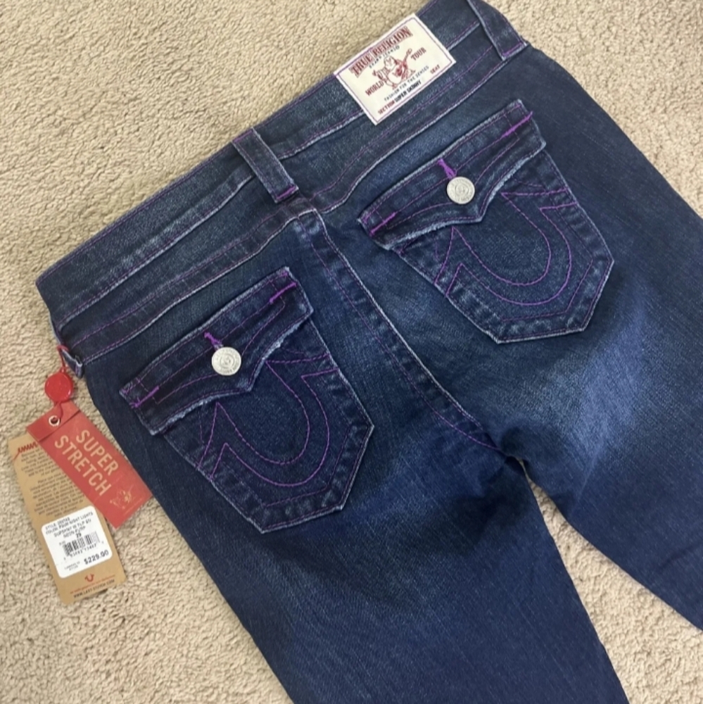 True religion purple Stitch jeans